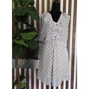 H&M Dress Womens US 10/ M- Sleeveless Ruffle Floral Print Button Summer